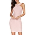 thumbnail image 3 of Halter Bandage Dresses for Women Mini Cocktail Dress Wedding Guest Dresses, 3 of 5