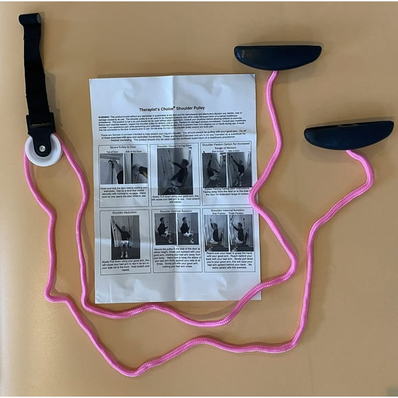 Therapist’s Choice® Shoulder Pulley, Over The Door: Includes Basic Exercise Guide (Pink)
