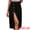 Black, variant on Women's Denim Midi Skirt Button Up Slit Jean Skirts Medium Dark Blue