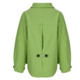 thumbnail image 5 of TFEOQRY Women's Casual Woolen Overcoat Jackets Fashion Long Sleeve Solid Color Button Coat Outwear Jacket with Pocket Green, 5 of 6