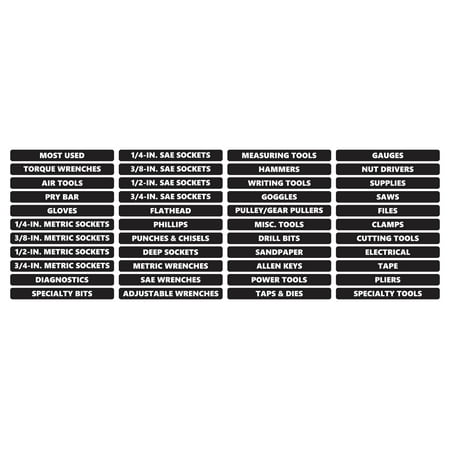 

Toolbox Organizational Magnetic Rounded Labels Advanced Set by DCM Solutions (Black 0.5 H x 4.5 W)
