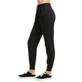 thumbnail image 3 of Sofra Women's Lightweight Cotton Blend Jersey Jogger Pants with Side Pockets, 3 of 3