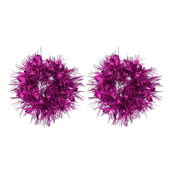 Unique Bargains 2 Pcs Cheerleader Poms Poms Wrist Flower Vibrant Cheerleading Practice Poms Rose Red