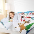 thumbnail image 4 of Feelyou Merry Christmas Child Queen Comforter Set, Skiing Santa Claus Bedding Sets, Cartoon Deer Animal Reversible Bedding Comforter Set, Breathable Home Decor, 3-Piece, 4 of 8