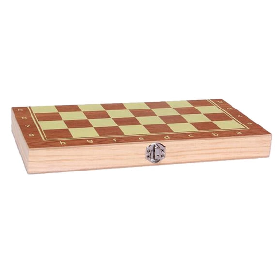15.3'' Folding Wooden Travel Chess /Checker and Backgammon Set, Chess Board Game Gifts for Adults