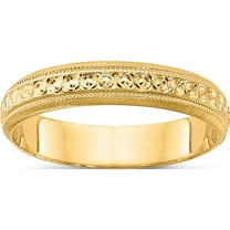 14K Yellow Gold 3mm Design Etched Wedding Band (Size 8) Made In Puerto Rico xwb249-8