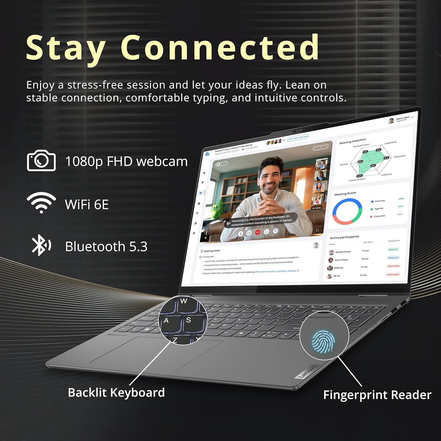 Lenovo Yoga 7i 2-in-1 16" 2K Touchscreen Laptop, Intel Ultra 7 155U, 16GB LPDDR5X, 2.28TB Storage(2TB SSD +288GB Docking Station Set), Backlit Keyboard, Fingerprint Reader, WiFi 6E, Win 11, Grey