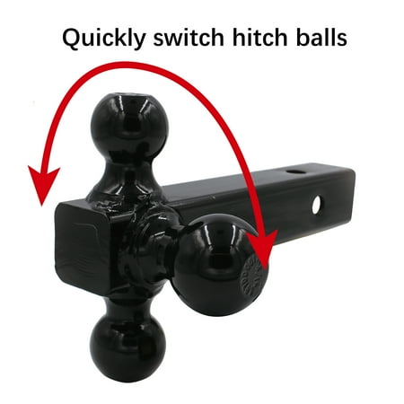 Hyper Tough Trailer Hitch Steel Tri-Ball Mount, Class III/IV Towing, Black, Automotive Accessories, unit weight 10 lbs