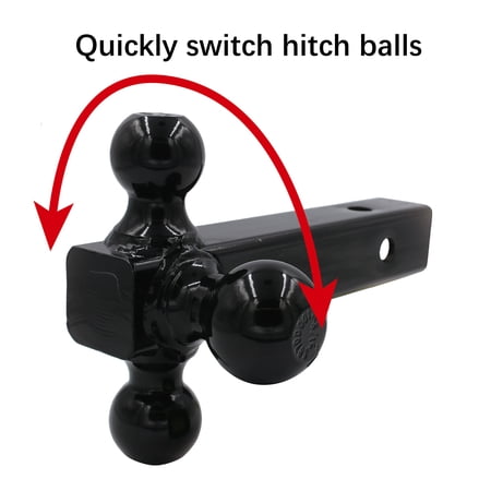 HYPER TOUGH TRAILER HITCH STEEL TRI-BALL MOUNT, CLASS III/IV TOWING, BLACK, AUTOMOTIVE ACCESSORIES, UNIT WEIGHT 10 LBS