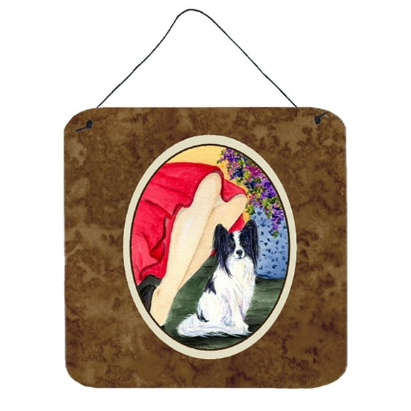 Carolines Treasures Lady with Her Papillion Aluminum Metal Wall or Door Hanging Prints, 6 x 6", Multicolor