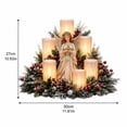 thumbnail image 3 of Christmas Lighted Centerpiece, Flameless Candle Glow Angel Table Decor with LED Candles, Frosted Greenery Holiday Accents, 3 of 5