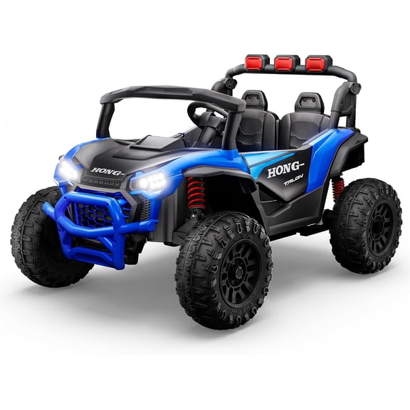TJSTARQU 24V Electric Car for Kids, 2 Seater Ride on Truck Car,Ride On UTV, Toy w/Remote Control for Big Kids,Blue