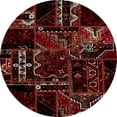thumbnail image 1 of Ahgly Company Tapis d'Intérieur Ronds Abstraits Brun Châtaigne à Empiècements, 7 Pieds Rond, 1 of 6