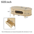 thumbnail image 4 of Noble House 39.3" Coffee Table,Walnut Finish with Drawer & Roll-Up Door,Open Storage Sofa Side Table,Wood, 4 of 18