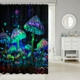 thumbnail image 2 of Erosebridal Neon Mushroom Bathroom Curtain 72x78, Jungle Botanical Bathroom Decor, Bohomian Style Decor, Waterproof, 2 of 5