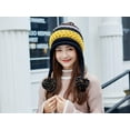 thumbnail image 4 of YooGuoGuo Women Fleece Lined Beanie Cap Contrast Color Warm Knitted Ski Hat w/Earflap Pom, 4 of 7