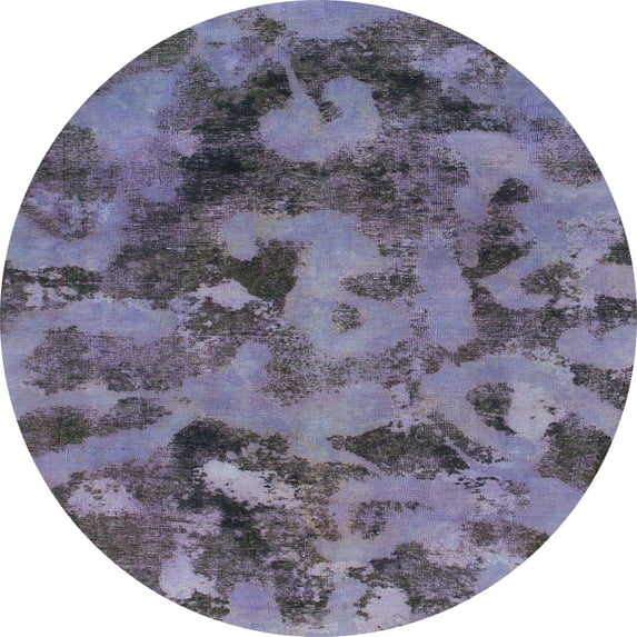 Ahgly Company Indoor Round Abstract Lavender Purple Abstract Area Rugs, 8' Round