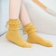 thumbnail image 5 of 5 Pairs Little Girls Ruffle Lace Trim Cotton Socks Toddler Baby Girl Eyelet Frilly Dress Socks, 5 of 9
