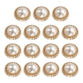 thumbnail image 1 of Uxcell 15pcs Botones de Metal 18mm Redondos de Perla para Manualidades DIY, Dorado, 1 of 7