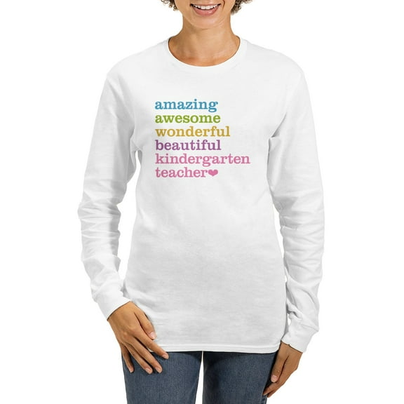CafePress - Kindergarten Teacher Women's Long Sleeve T Shirt - Women's Long Sleeve Graphic Casual T-Shirt