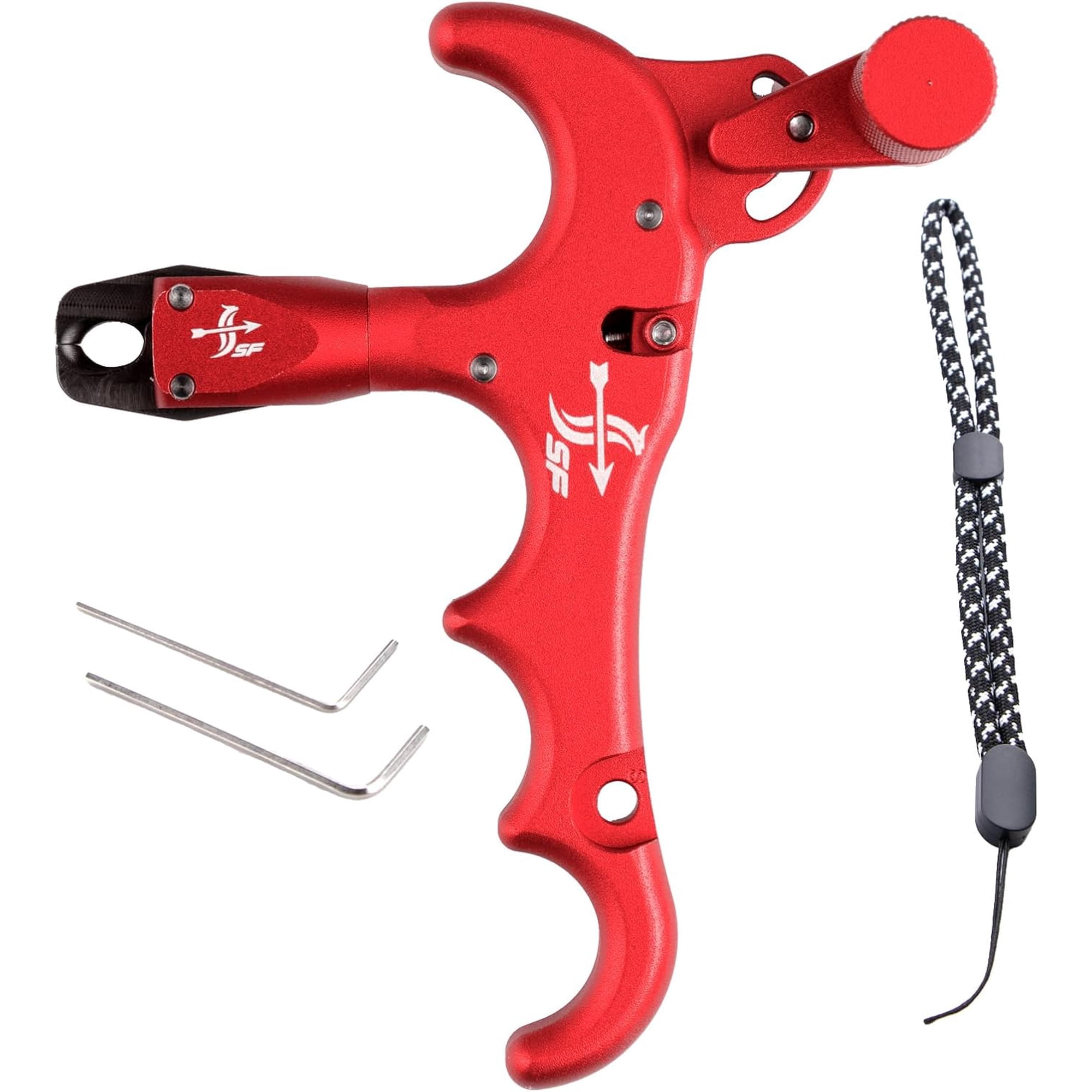 Bow Release for Compound Bow 4-Finger Archery Release Trigger 360° Rotatable Thumb Release Aid Archery Compound Bow Accessories