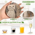 thumbnail image 3 of White Cat in Wall 6 Pcs Drink Coasters with Holder Absorbent Coasters Woven Coasters for Drinks Table Desk Protection Home Decor, 3 of 7