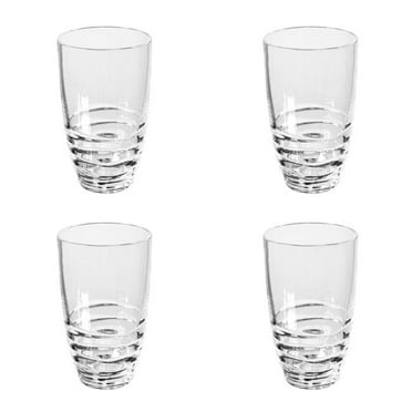 Clear Swirl Acrylic Highball Glasses - Set of 4