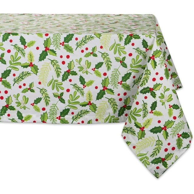 Collection Buches de Houx Table à Manger Décorative & Décoration de Cuisine, Nappe Carrée, 52x52, Verdure de Noël