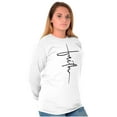 thumbnail image 4 of Faith Cursive Print Christian Women's Long Sleeve T Shirt Brisco Brands S, 4 of 6