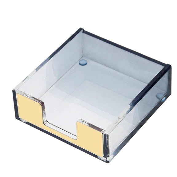 MultiBey Gradient Acrylic Sticky Note Holder, Clear Acrylic Post Note Pad Holder Memo Dispenser Desk Organizer Dispenser with Non-Slip Pads for Office Home Decor (Black)