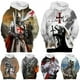 thumbnail image 4 of Nueva sudadera con capucha de los Caballeros Templarios a la moda para hombre, sudadera de calle de manga larga con estampado 3D genial, ropa informal para hombre, sudaderas con capucha, 4 of 5