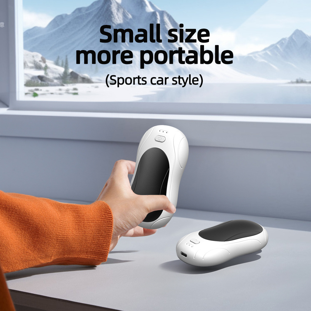 White and black model HW04 2-in-1 Hand Warmer 6000mAh (Hand Warmer * 2+Data Cable * 1+Five country Manual * 1)