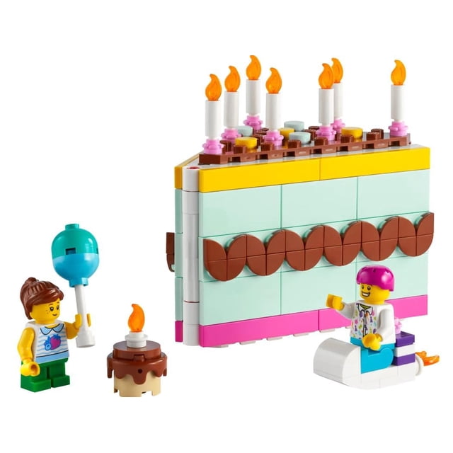 Torta de cumpleaños LEGO 40641 de Building Toy con 2 minifiguras