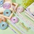 thumbnail image 3 of 6 Rolls 6 Colors Easter Printed Polyester Grosgrain Ribbons Gift Packaging Mixed Shapes 3/8 inch(10mm) about 4.92 Yards(4.5m)/Set DIY, 3 of 5
