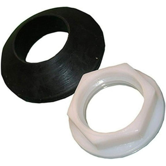 LASCO 03-2007 Plastic Ballcock Shank Jam Nut Kit with Beveled Washer
