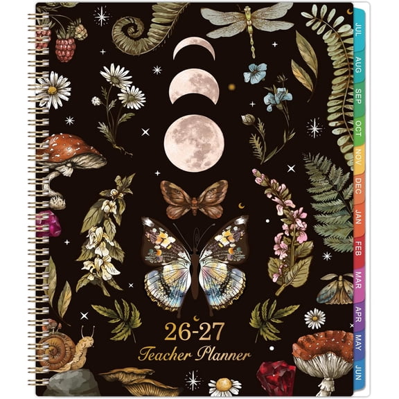 2026-2027 Teacher Planner, Lesson Planner 2026-2027, 8.5" x 11", July 2026 - June 2027, Colorful Monthly Tabs, Inner Pocket