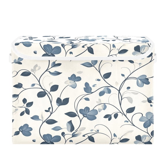 Storage Box With Lid 16.5x12.6x11.8In Foldable Stacked Household Storage Box Cool Cartoon Flowers