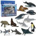thumbnail image 1 of 12pcs/set Animals Toys For Kids Solid Marine Life Animal Plastic Marine Bath Model Animal Model, 1 of 3