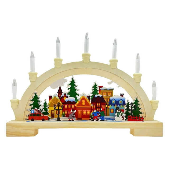 Holiday Atmosphere Light Ornament Village Houses Town For Living Room Decorative Ornaments Gloria estatua de la casa