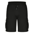 thumbnail image 5 of Coorders George Men’s & Big Men’s Cargo Shorts Stretch Drawstring Shorts with Elastic Waist and Pockets, Black, M, 5 of 7