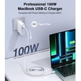thumbnail image 2 of TAOHAI Mac Book Pro Charger 100W USB C Fast Charger Power Adapter Compatible with USB C Port MacBook pro/Air, ipad Pro, Samsung Galaxy and All USB C Device, Include Charge Cable, 2 of 8