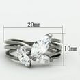 thumbnail image 2 of Luxe Jewelry Designs Women's Stainless Steel Ring with Marquise Shaped Cubic Zirconia - Size 10, 2 of 4