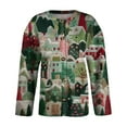 thumbnail image 5 of WTOBBY Women's Fashion Printed Long Sleeve Knitted Cardigan Button Down Jacket, Christmas Pattern Warm and Soft Outerwear for Casual and Party Wear,Green 5XL, 5 of 7