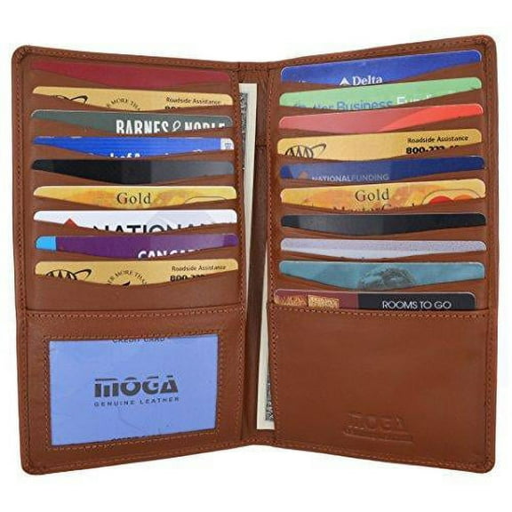 Moga Genuine Leather Men's Deluxe Bifold Multi Credit Card Case ID Wallet