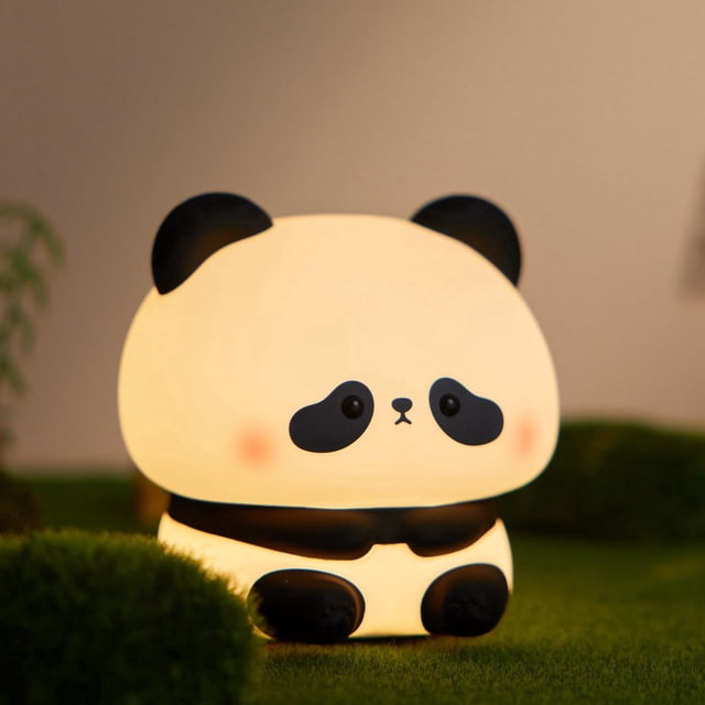 Panda Night Light, Led Squishy Panda Novelty Lamp, 3 Level Dimmable Nursery Nightlight, Rechargeable Touch Lamp for Breastfeeding Toddler Baby Kids Decor,Cool Gifts Panda Datou
