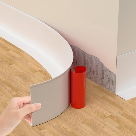SELIVO Self-Adhesive Flexible Baseboard Molding Trim 20 Ft Vinyl Wall Base for Curved Walls and Uneven Floors, Protect Or Decorate Apartment,Bathroom Walls, Waterproof Peel and Stick Installation