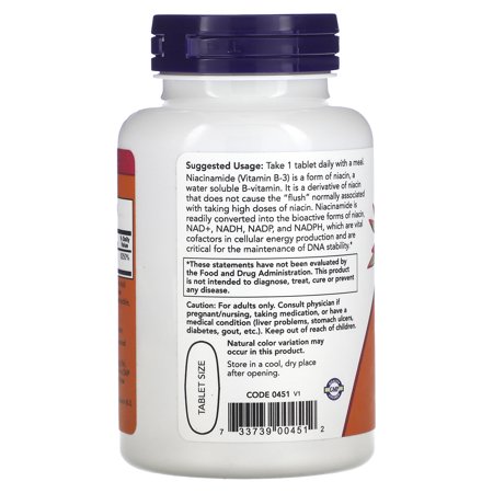 ナウフーズ ナイアシンアミド 1000mg 90粒 タブレット NOW Foods Niacinamide サプリメント ビタミンB3 ノーフラッシュ フラッシュフリー ビタミン