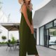 thumbnail image 5 of Monos De Tirantes Finos Body de mujer Loungewear transpirable sin mangas con bolsillos Street Style Casual Ygjytge Verde Militar M para Mujer, 5 of 6