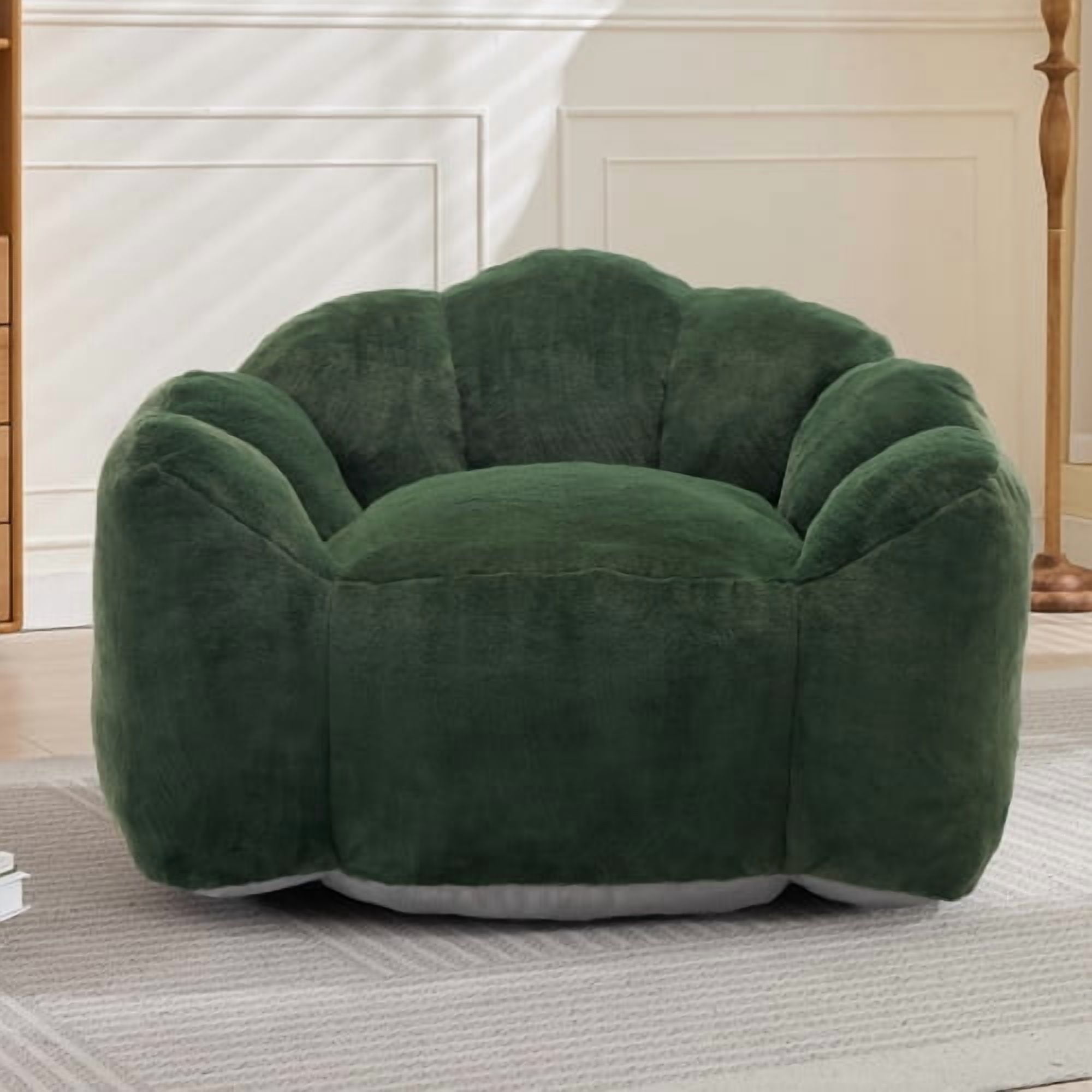 Bean Bag Sofa Lotus type compression – No Assembly, Portable Comfort for Living Room, Bedroom, Green