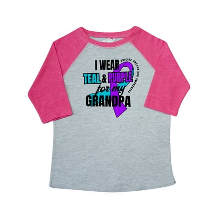 

Inktastic Suicide Prevention I Wear Teal and Purple for My Grandpa Gift Toddler Boy or Toddler Girl T-Shirt